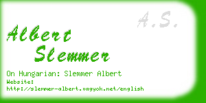 albert slemmer business card
